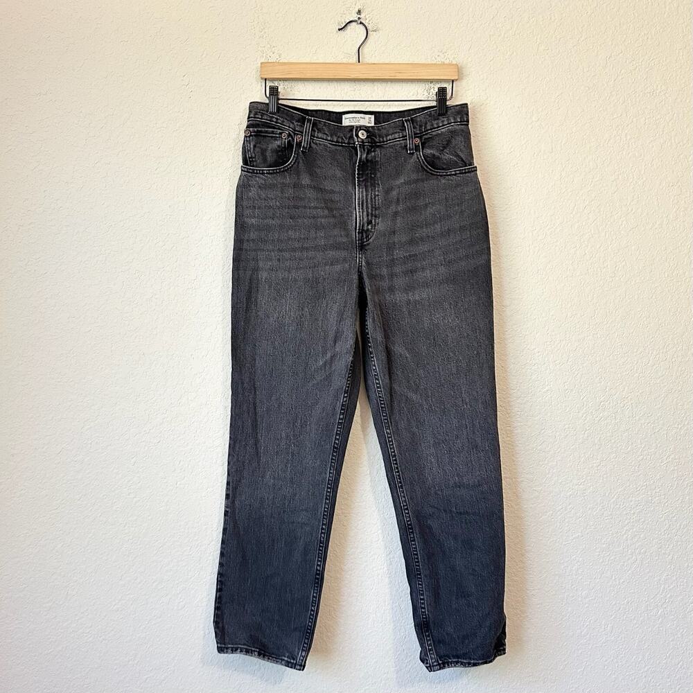ABERCROMBIE & FITCH The 90s Straight Jeans Black Ultra High Rise